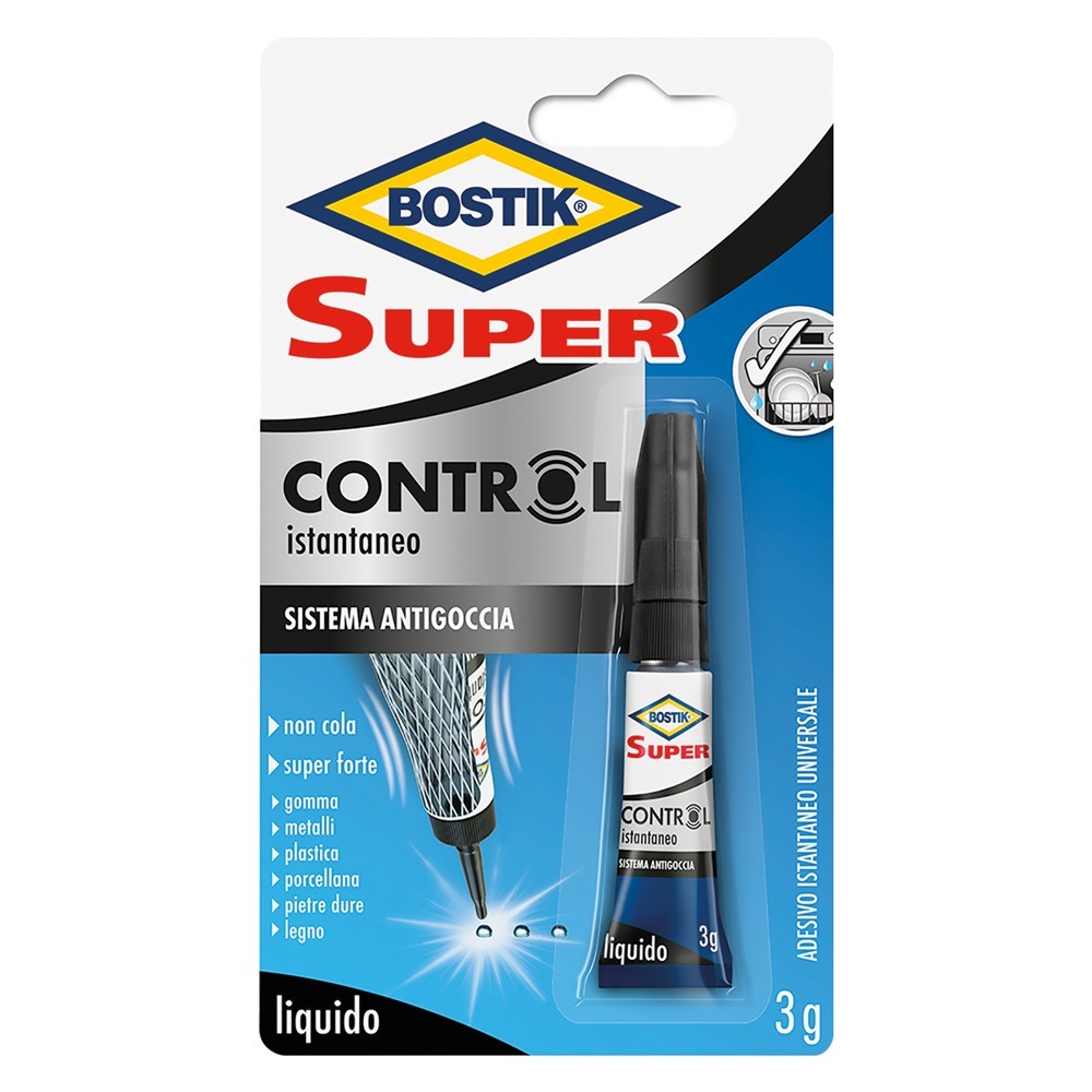 ADESIVO CIANOCRILATO SUPER CONTROL gr. 3 - blister 2 pz