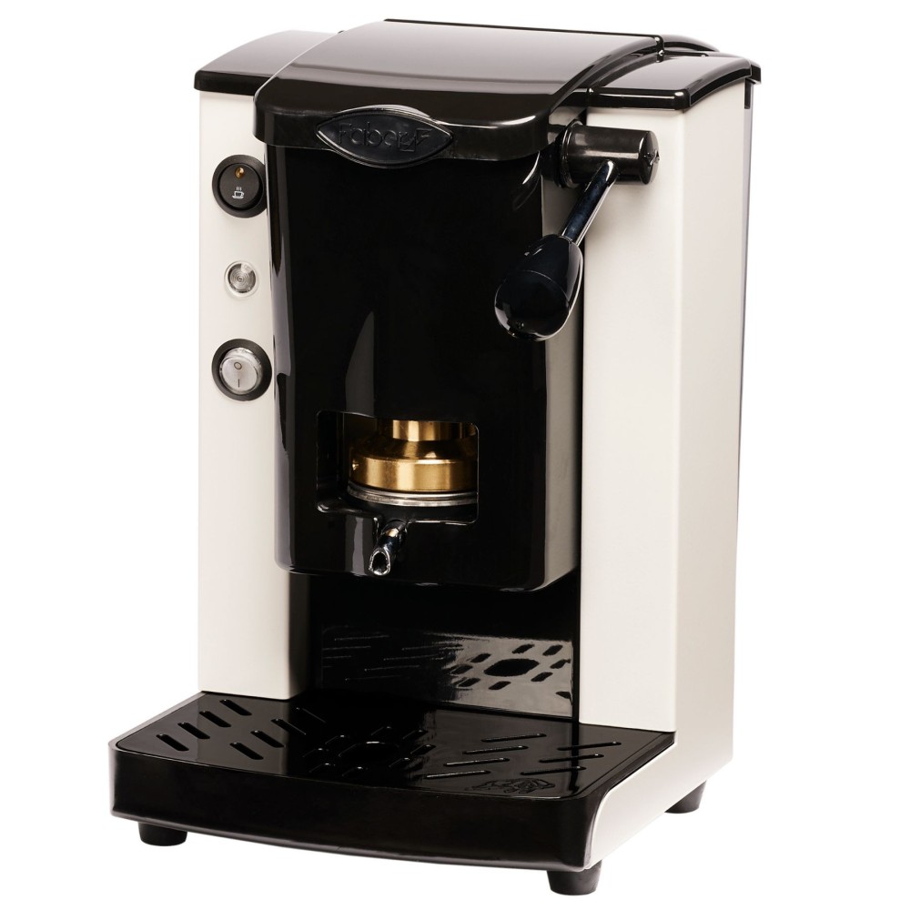 MACCHINA DA CAFFE FABER SLOT PLAST BASIC TELAIO NERO PLASTICHE BIANCO PRESSACIALDA IN OTTONE SPNERBBASOTT