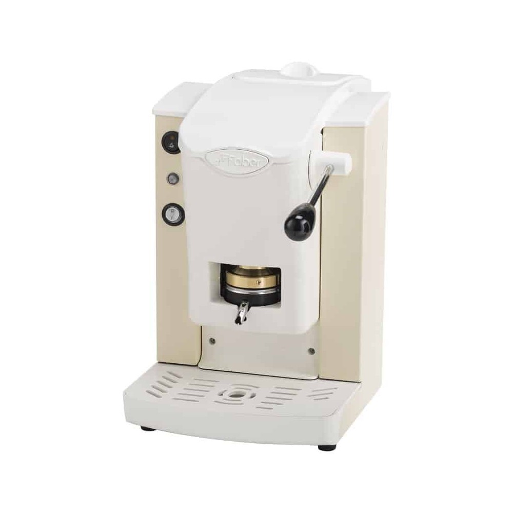 MACCHINA DA CAFFE FABER SLOT PLAST BASIC TELAIO BIANCO PLASTICHE AVORIO PRESSACIALDA IN OTTONE SPSABBBASOTT