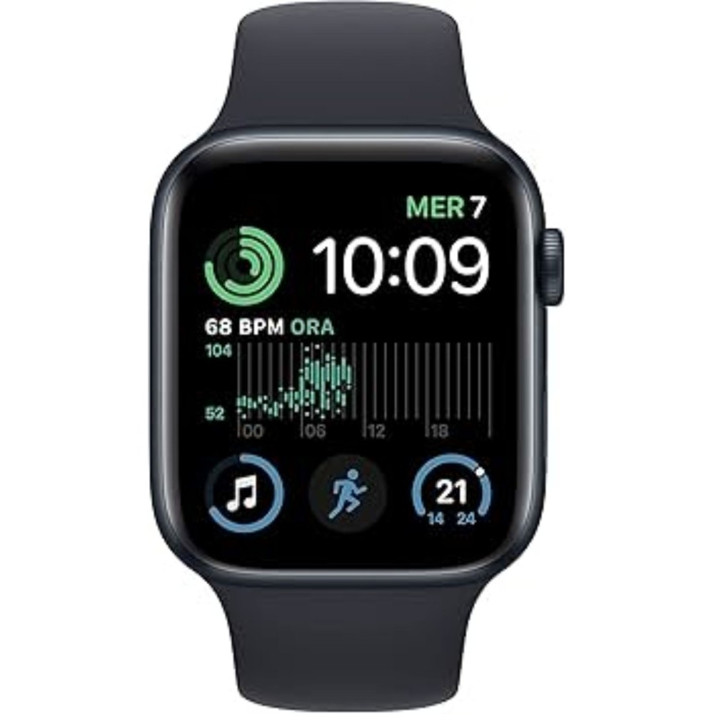 SMARTWATCH APPLE WATCH SE 2 44MM GPS ALLUMINIO MEZZANOTTE CON CINTURINO SPORT MEZZANOTTE M/L MXEK3QL/A