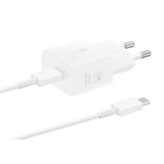 CARICABATTERIA DA RETE SAMSUNG SUPER FAST CHARGING 25W USB-C  CAVO TYPE-C EP-T2510XWEGEU WHITE