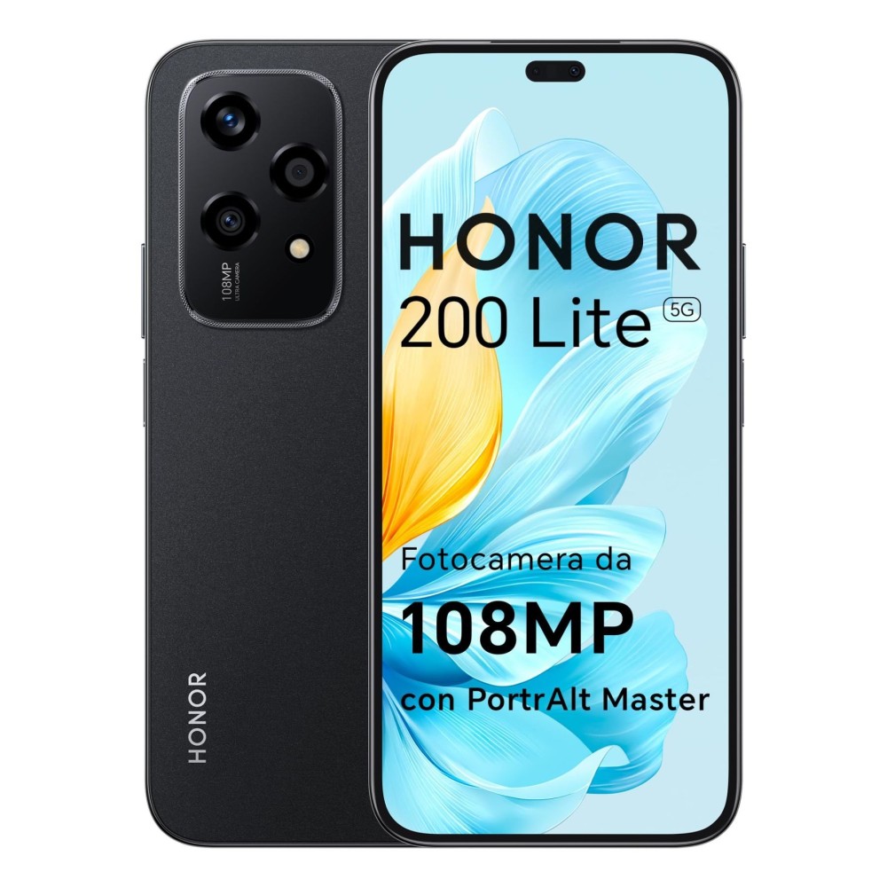 SMARTPHONE HONOR 200 LITE 5G 8256 BLACK ITALIA