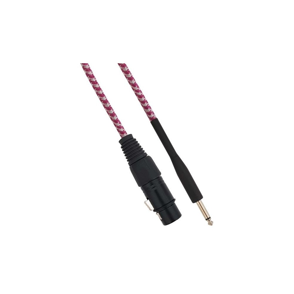 Cavo XLR Cannon femmina a Jack 6.35 maschio 5 metri Mono - Bianco/Fucsia