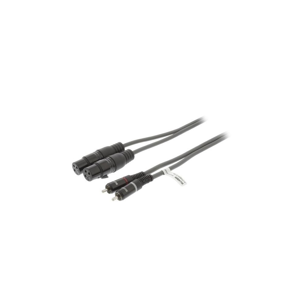 Cavo Stereo 2x XLR 3-Pin Femmina - 2x RCA Maschio 3m