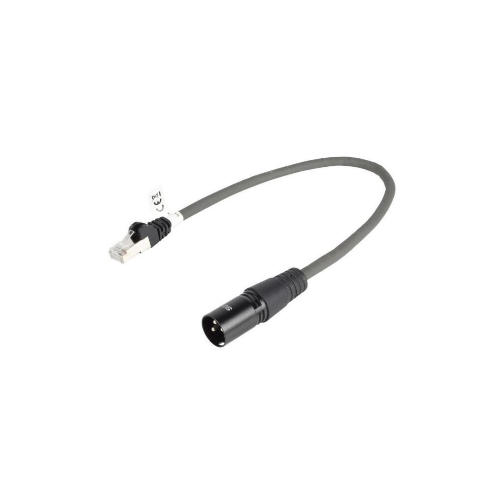 Cavo DMX Digitale XLR 3p (M) - RJ45 30cm Grigio Scuro