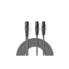 Cavo Audio XLR Bilanciato | Maschio a 3 Pin XLR - 2x Femmina a 3 Pin XLR | 1.5 m | Grigio