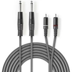 Cavo audio stereo 2x 635mm maschio-2x maschio RCA 1.5m