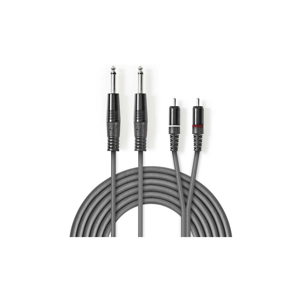 Cavo audio stereo 2x 635mm maschio-2x maschio RCA 1.5m