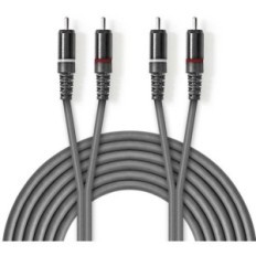 Cavo audio stereo 2x maschio RCA placcato nickel 5m Nedis