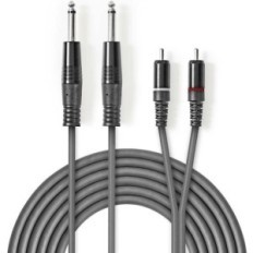 Cavo audio stereo 2x 635 mm maschio - 2x maschio RCA Placcato nickel 3m