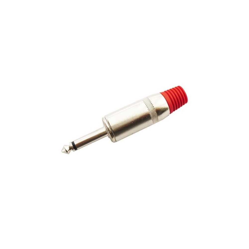 Connettore Jack 6.3mm mono in metallo - rosso