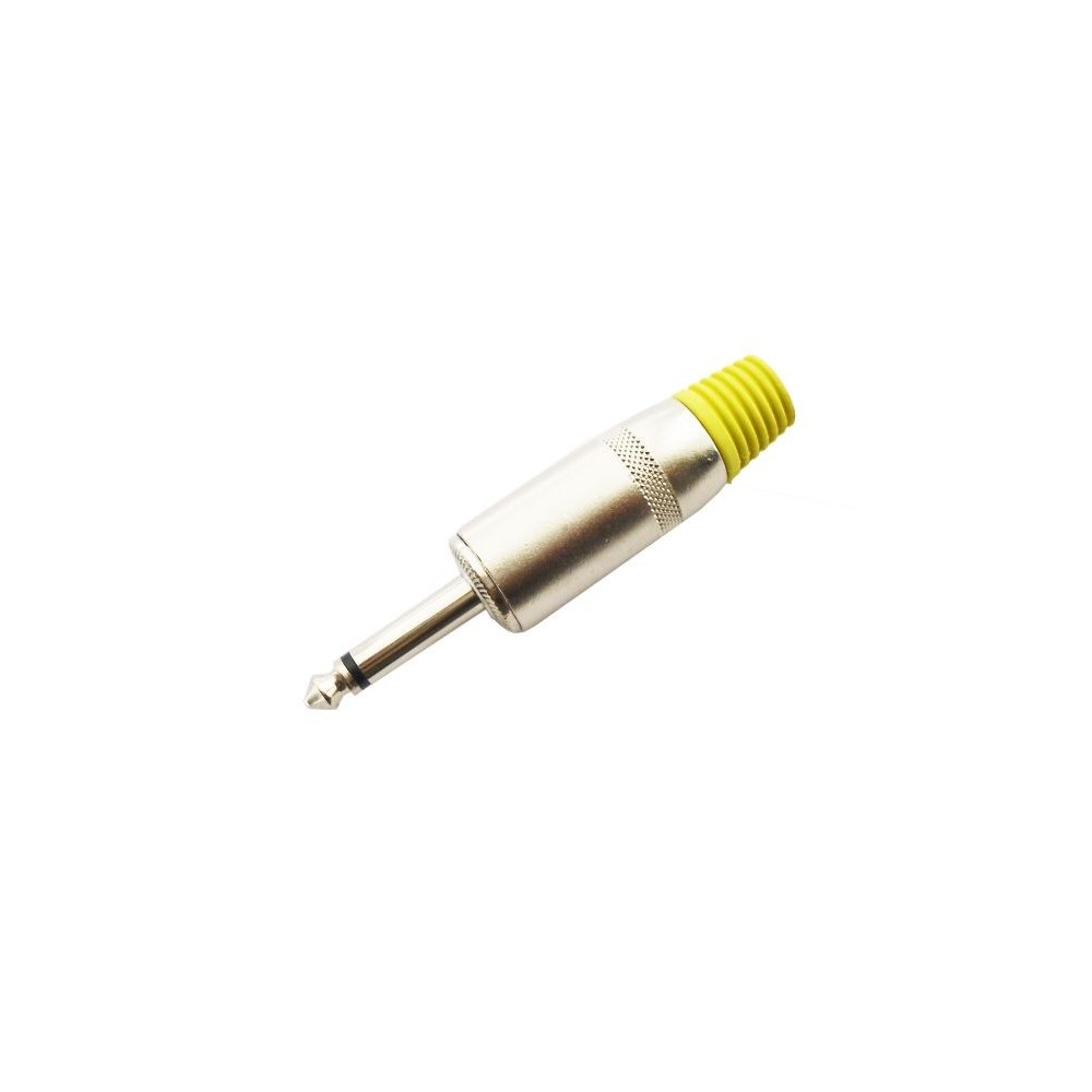 Connettore Jack 6.3mm mono in metallo - giallo