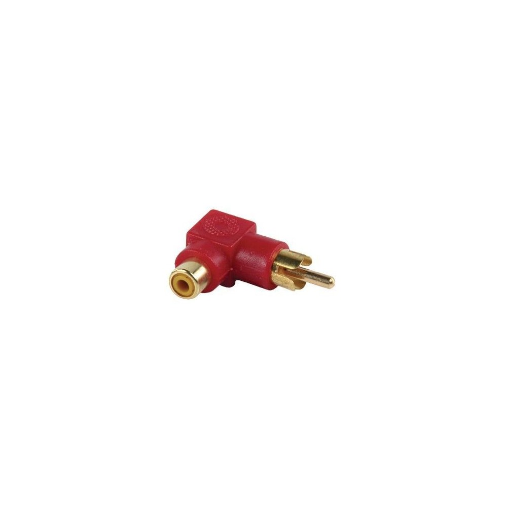 Adattatore Audio Stereo Angolari 90° RCA Maschio - RCA Femmina Rosso