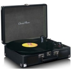 Giradischi retrò Bluetooth/USB con altoparlanti integrati nero 33/45/78rpm