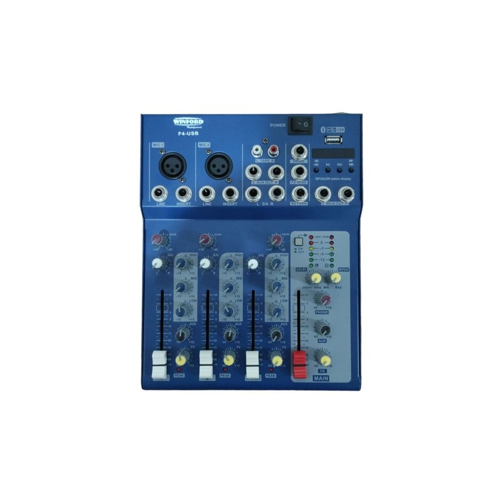 Mixer professionale 4 canali con Bluetooth e USB