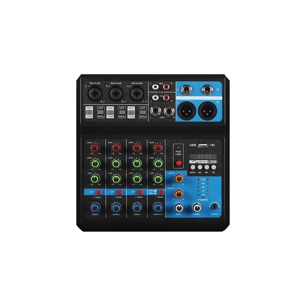 Mixer professionale 5 canali Bluetooth/USB/Stereo RCA