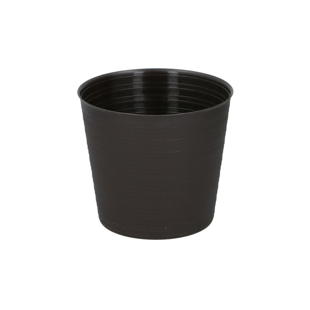 Vaso a trama rigata 16x14.5cm marrone