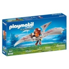 Playmobil- Knights Guerriero con Deltaplano - 9342