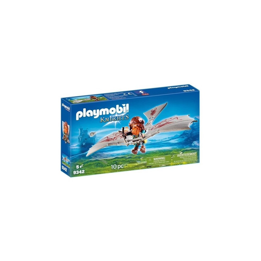 Playmobil- Knights Guerriero con Deltaplano - 9342