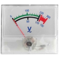 Voltmetro analogico da pannello 300VAC con quadrante bianco