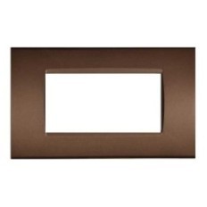 Placca in tecnopolimero 4 posti color bronzo compatibile Living International