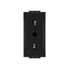 Presa bivalente 10A-250V 2PT nero compatibile con serie Living International