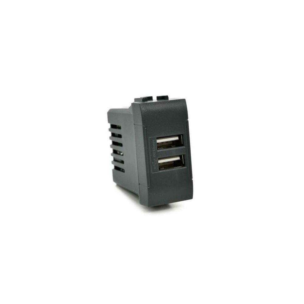 Alimentatore doppia presa USB 5V 2A nero compatibile Living International