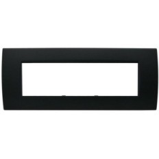 Placca 7 posti nero Soft Touch compatibile Living International