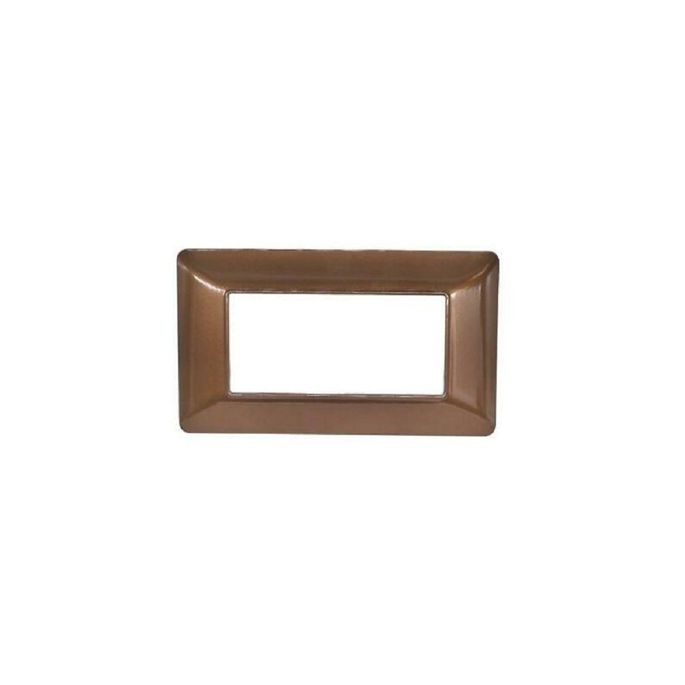 Placca 4 posti in tecnopolimero color bronzo compatibile Matix