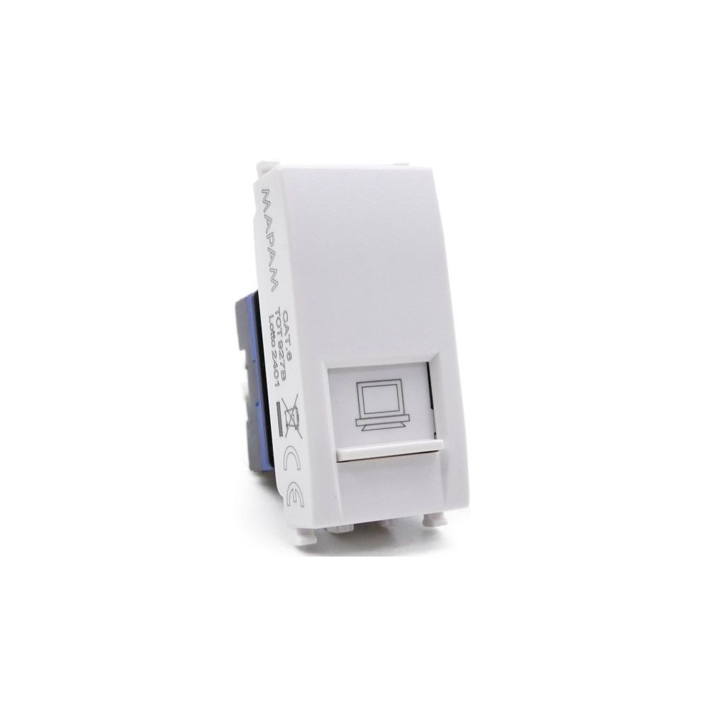 Connettore di rete RJ45 CAT6 bianco compatibile Vimar Arké