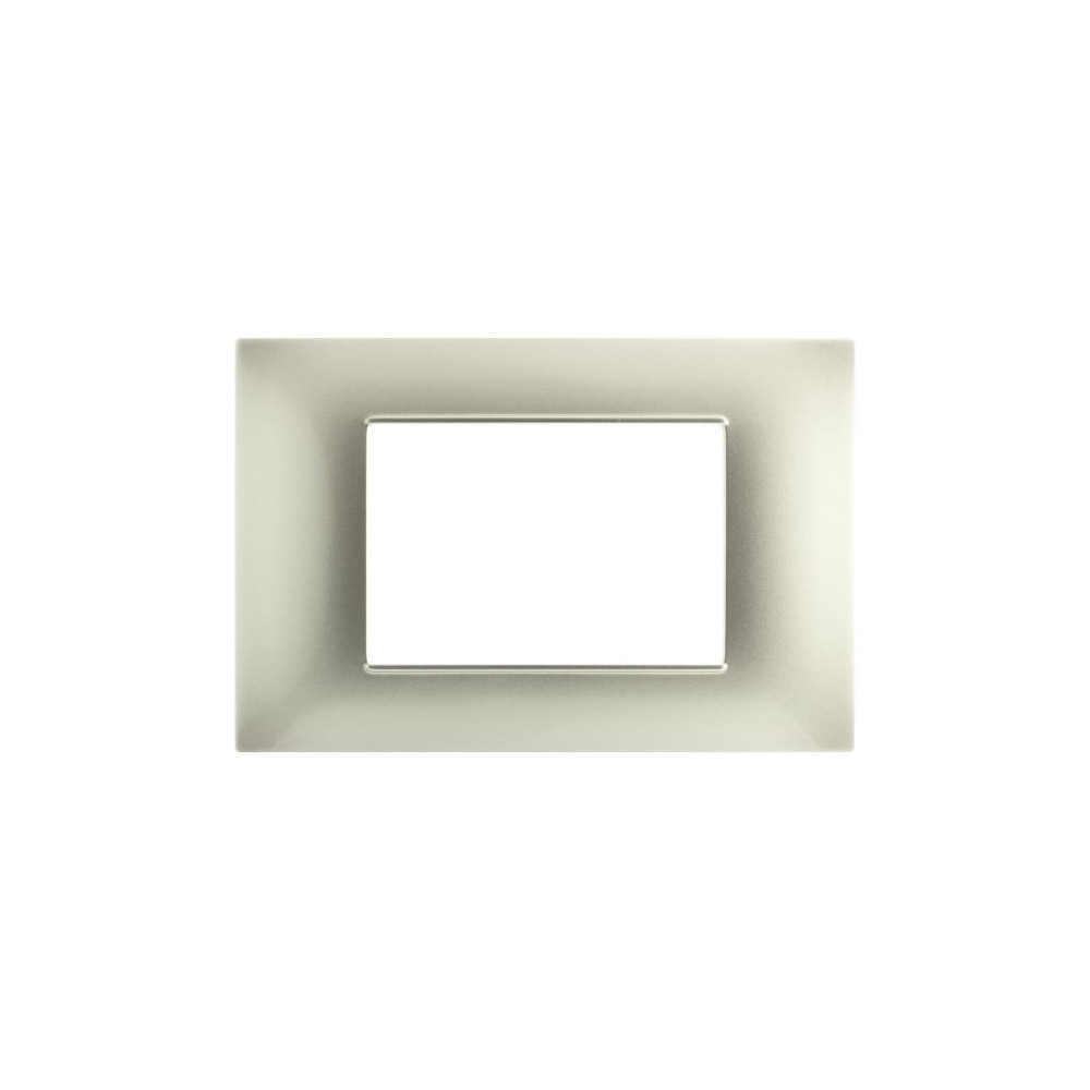 Placca 3P Tecnopolimero 12x8cm Grigio chiaro compatibile Vimar Plana