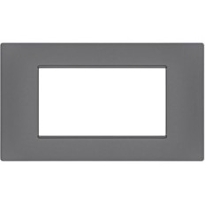 Placca 4 posti grigio Soft Touch compatibile Vimar Plana