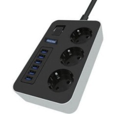 Multipresa con interruttore 3xSchuko 6xUSB 3.1A 3000W Q-PC6