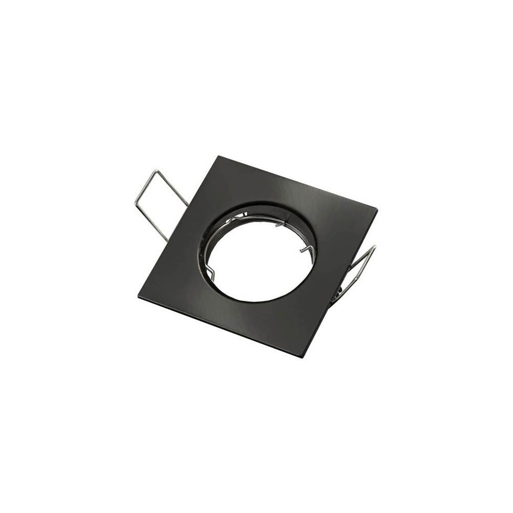 Supporto quadrato per faretto GU10 da incasso 80x80 nero