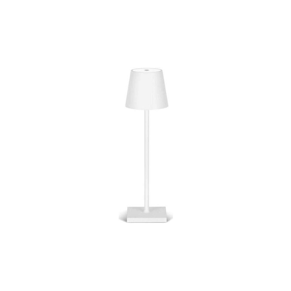 Lampada LED ricaricabile da tavolo 3W dimmerabile in metallo bianco