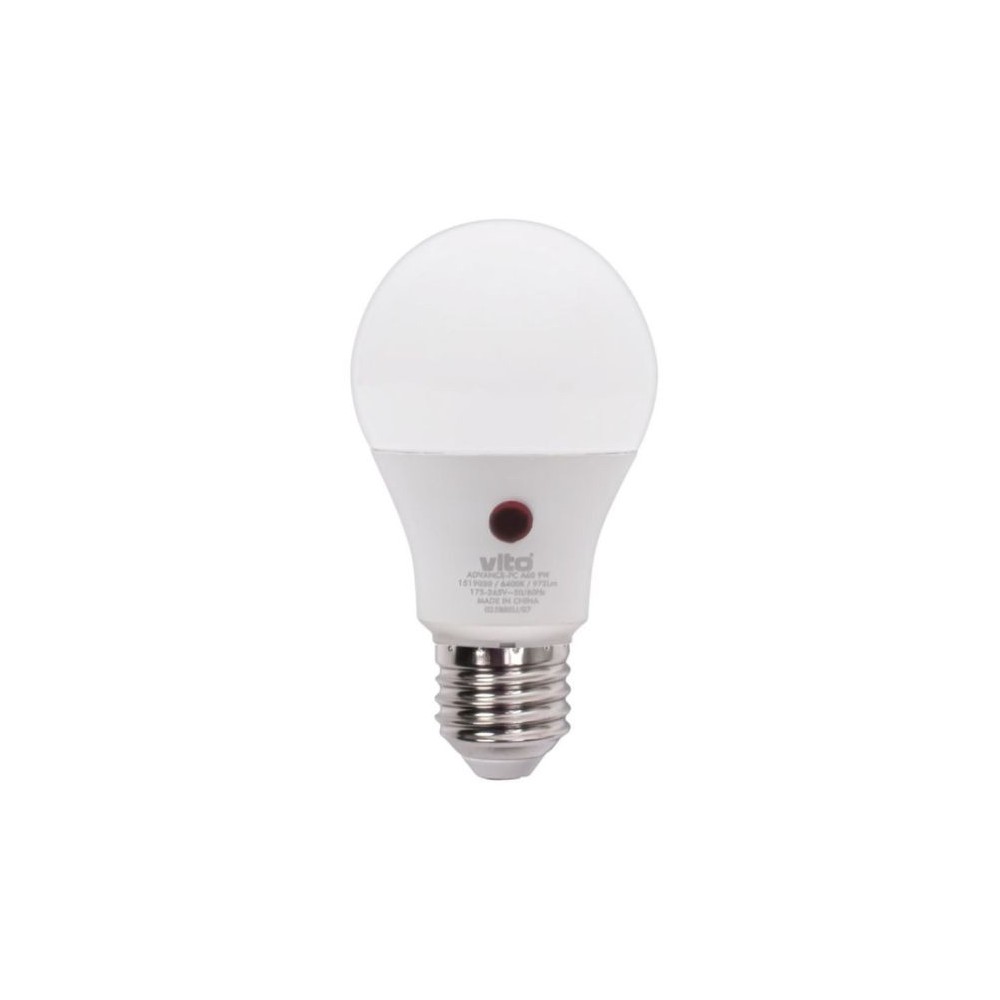 Lampadina LED con sensore crepuscolare E27 9W 835Lm 6400K luce fredda