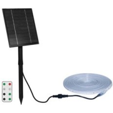 Striscia LED da esterno 10m con pannello solare 40W 2000Lm 6000k luce fredda