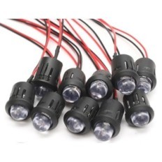 Indicatore LED 12V 10mm luce blu confezione da 10 pezzi