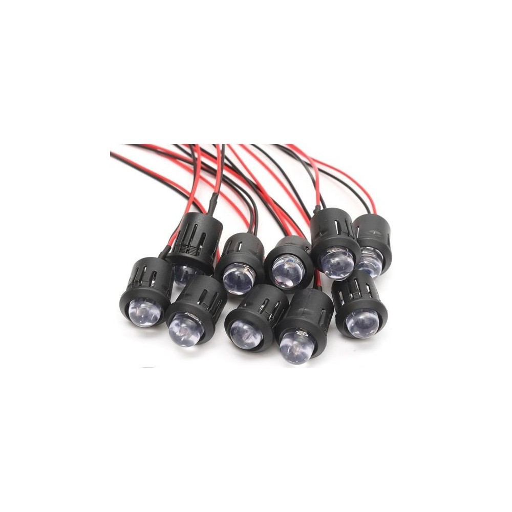 Indicatore LED 12V 10mm luce arancione confezione da 10 pezzi