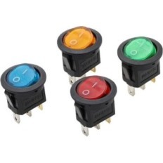 Interruttore luminoso a bilanciere rotondo 12V 20A confezione da 20