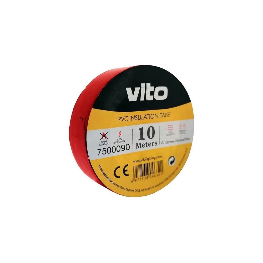 Nastro isolante 15mm 10m rosso