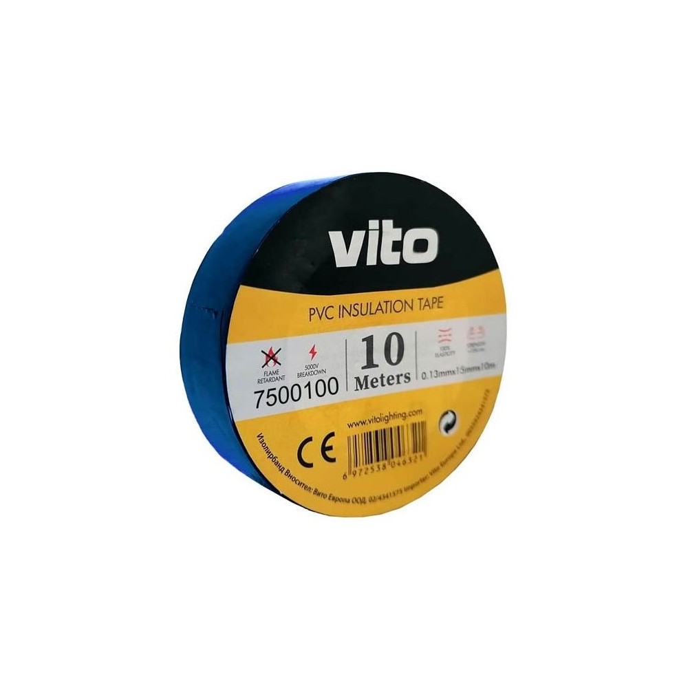 Nastro isolante 15mm 10m blu Vito