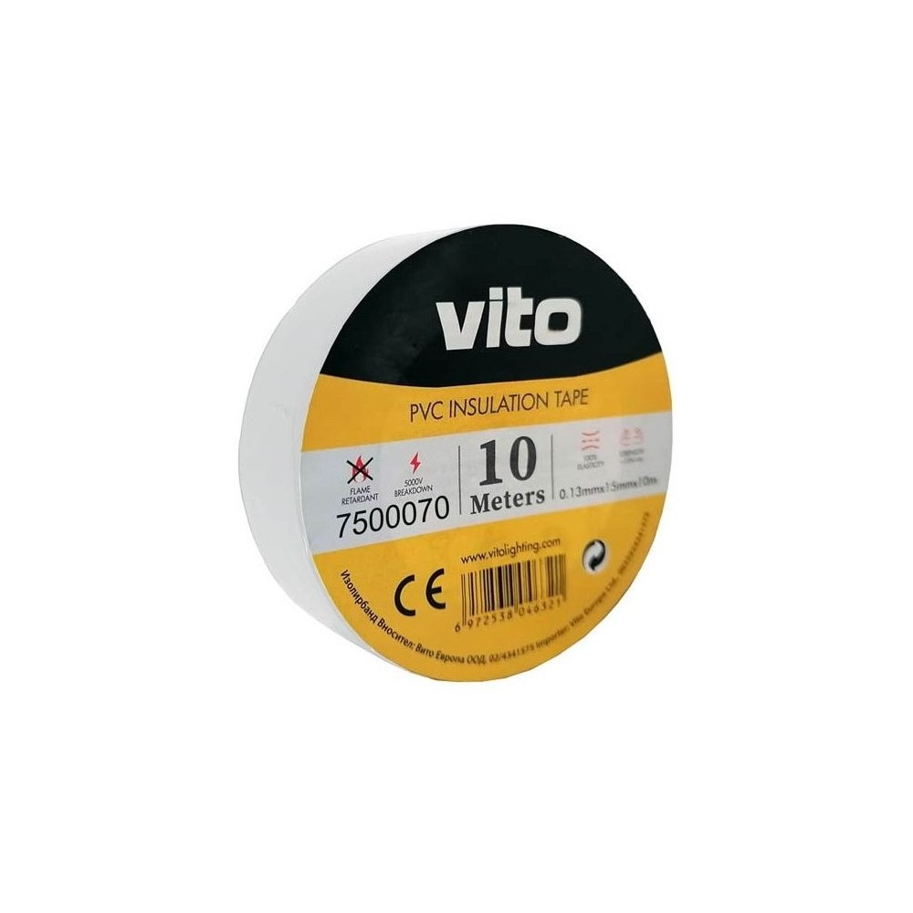 Nastro isolante 15mm 10m bianco Vito