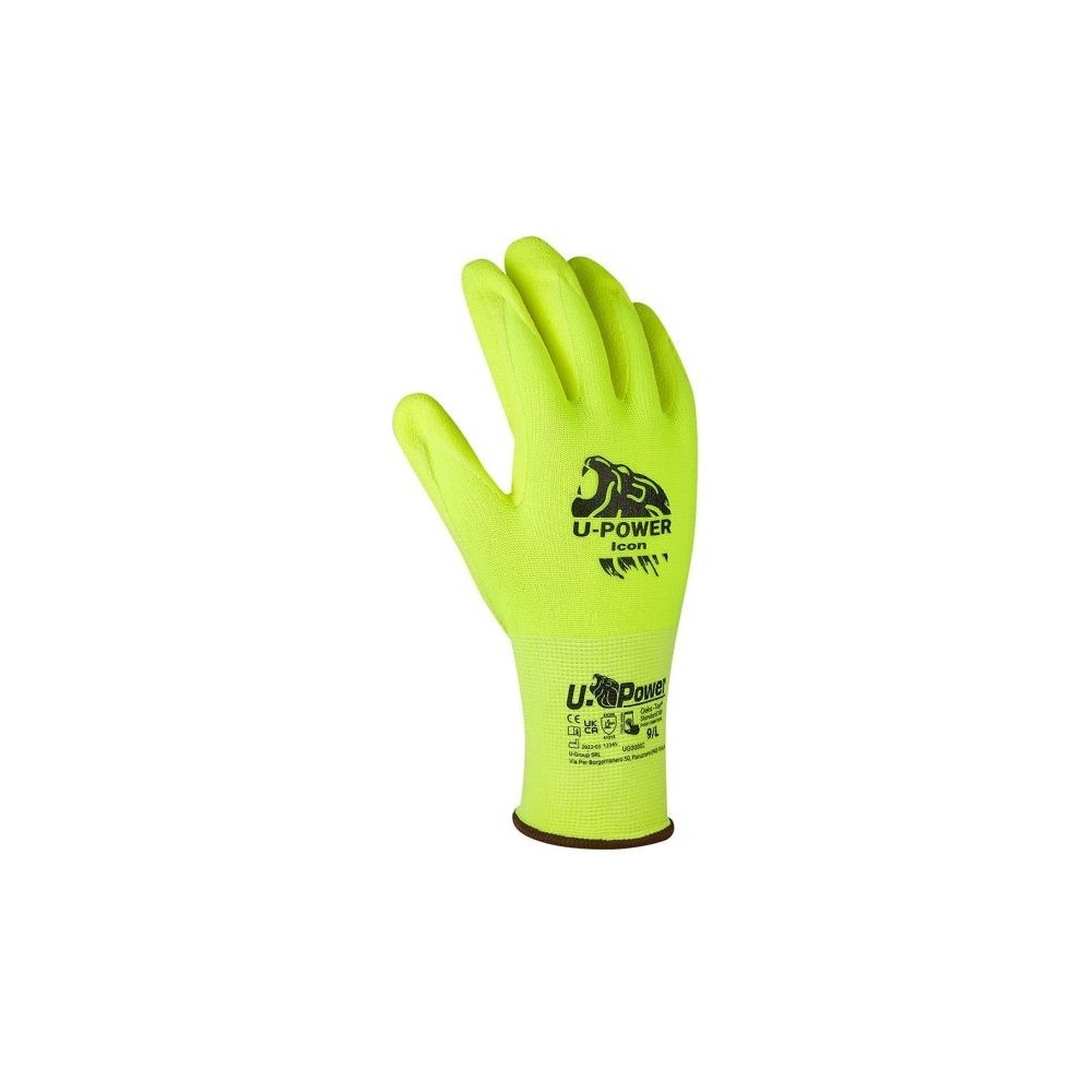 Guanti da lavoro Icon giallo fluo taglia 9 U-Power