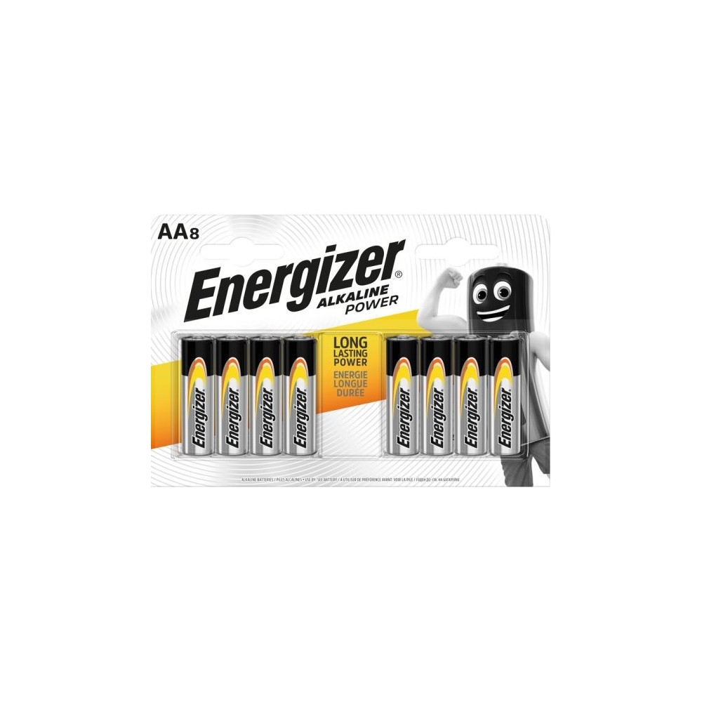 Batteria alcalina tipo AA LR6 15V blister da 8 Energizer