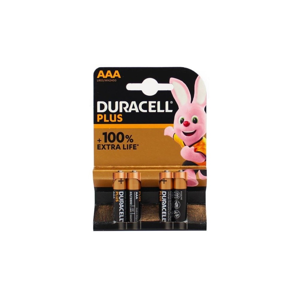 Batteria ministilo alcalina 1.5V AAA Duracell - confezione da 4 pezzi