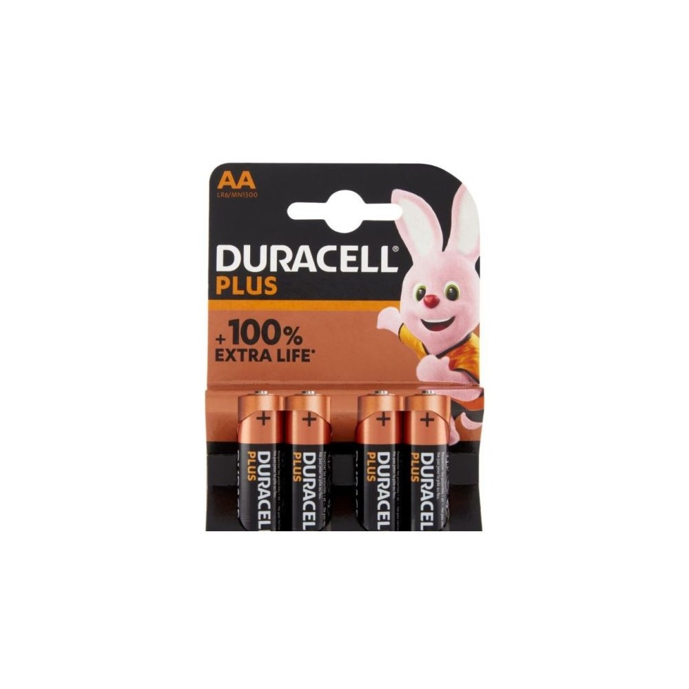 Batteria stilo alcalina 1.5V AA Duracell - confezione da 4 pezzi