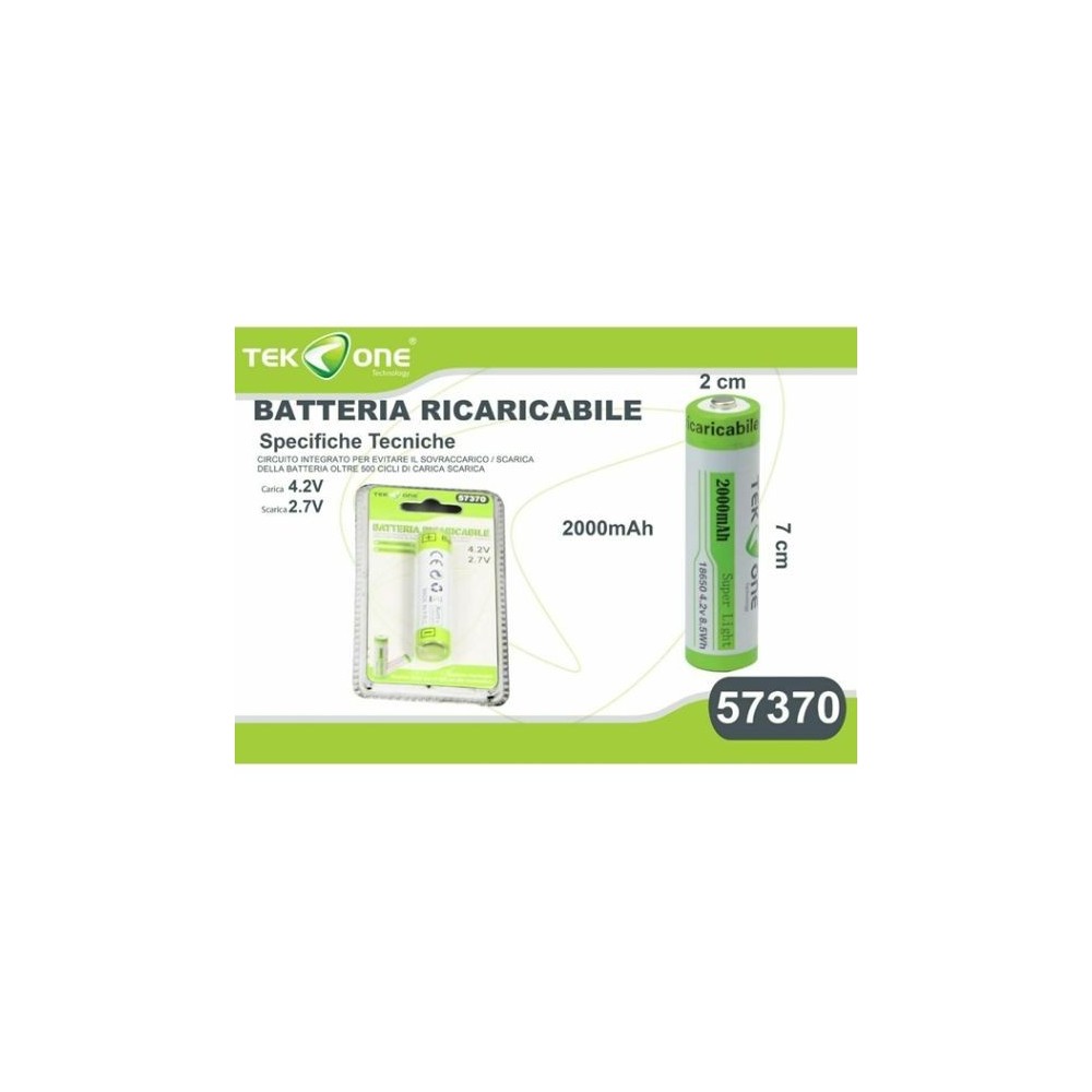 Batteria ricaricabile al litio professionale 2000mAh tripla protezione HSB 4.2V 2.7V