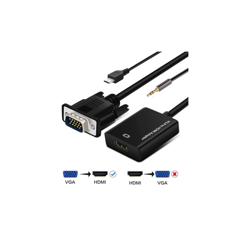 Adattatore audio/video da VGA ad HDMI con jack audio per trasmissione audio