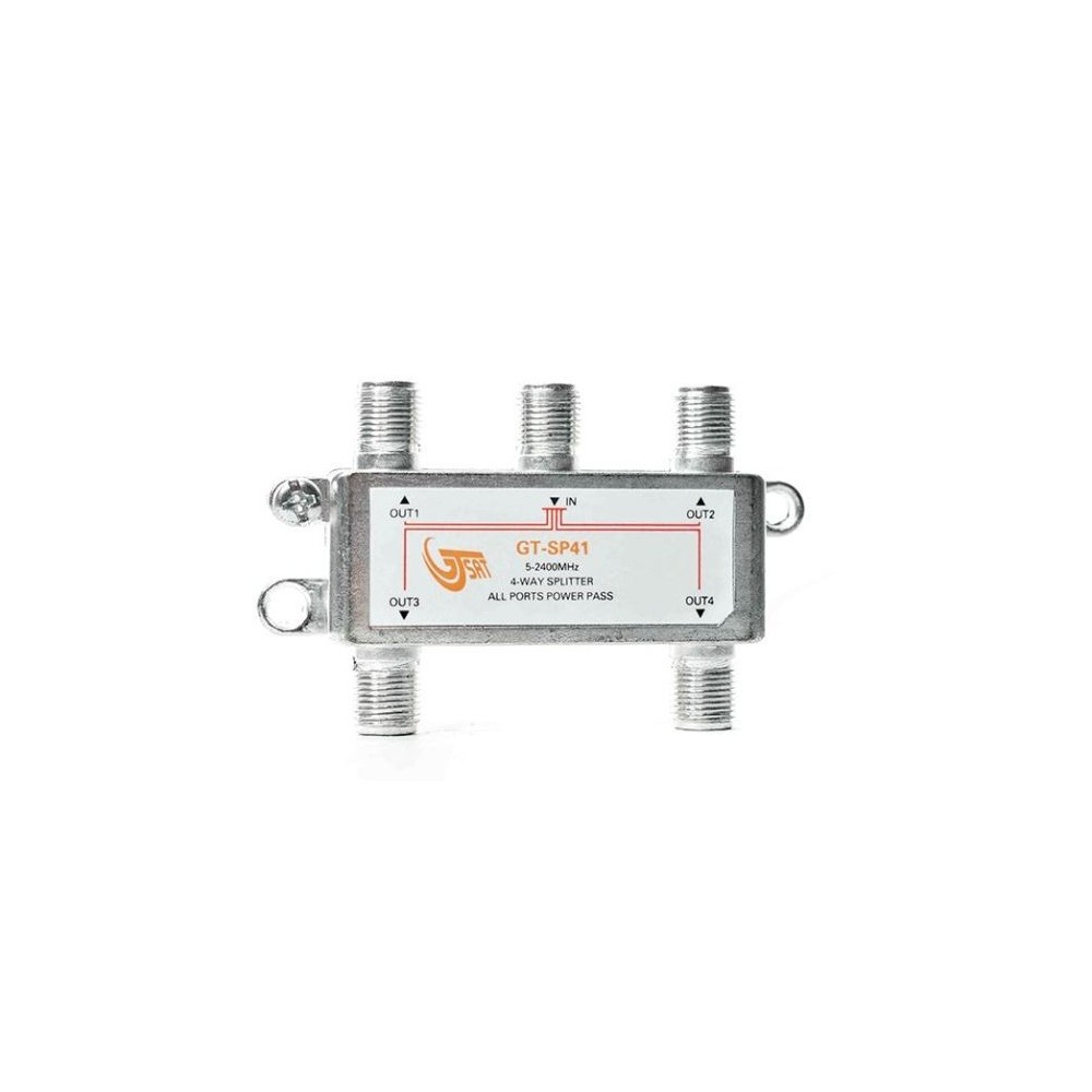 Splitter a 4 vie 5-2400MHz con connettori F in linea GT-SAT